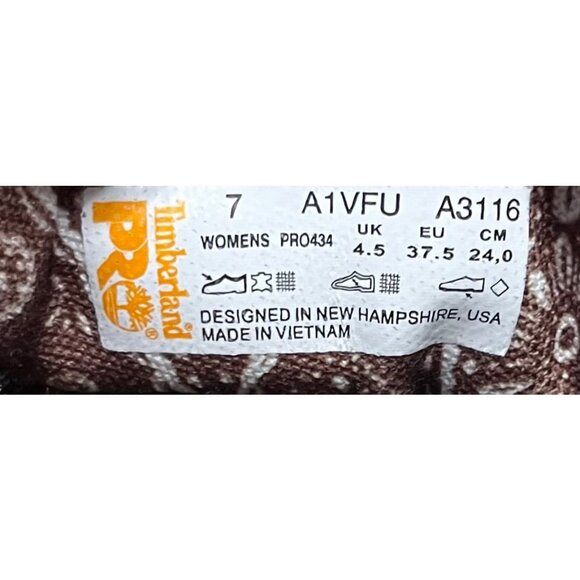 Timberland Pro Womens  A1VFU Brown Composite Toe Work Boot Size 7 - Picture 8 of 9